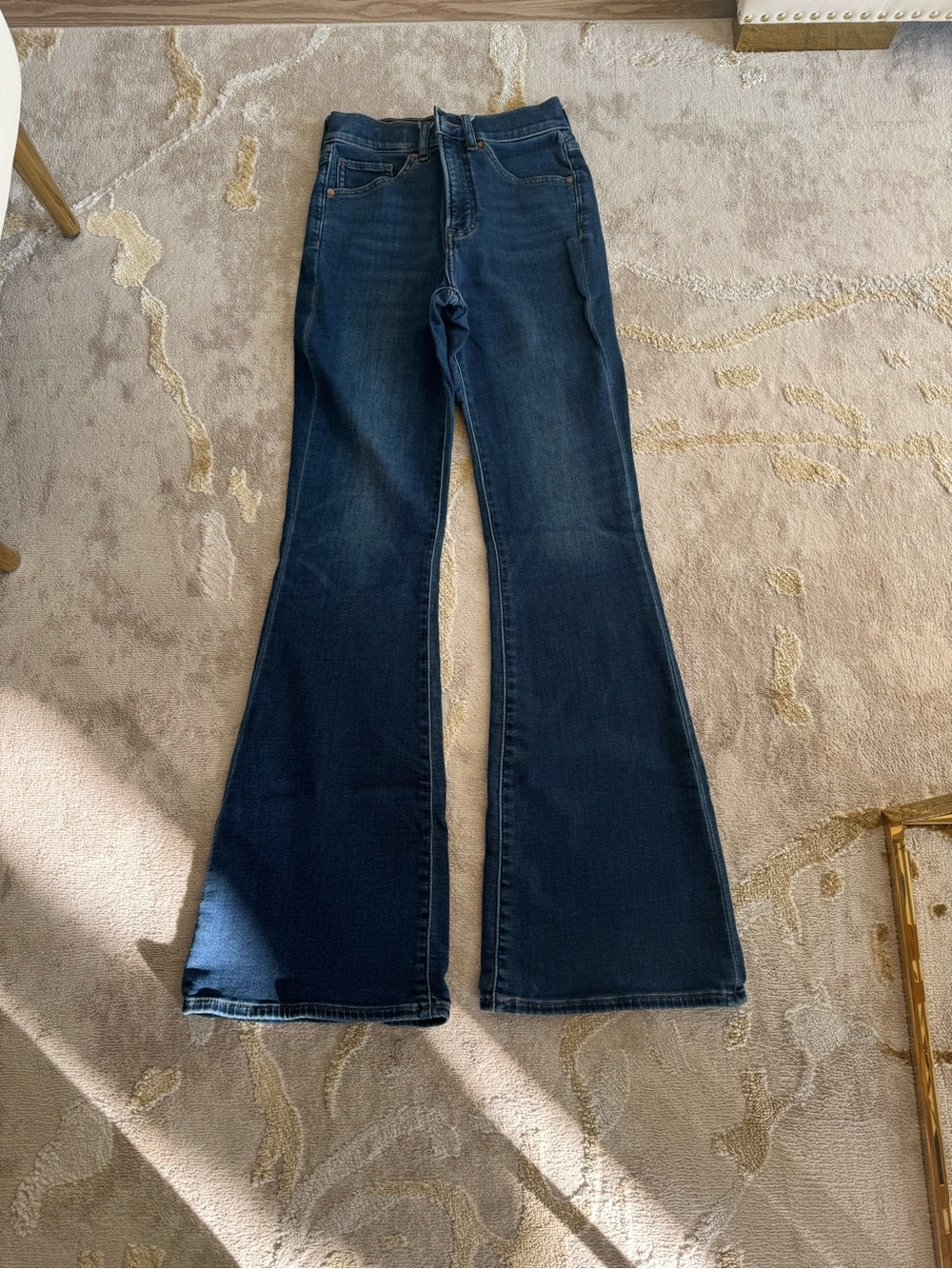 Express Indigo Flared Wide-Leg Jeans